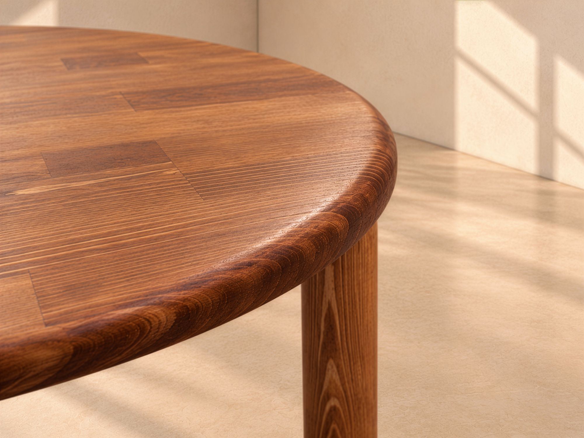 Ahenk three-piece solid wood coffee table set, top detail